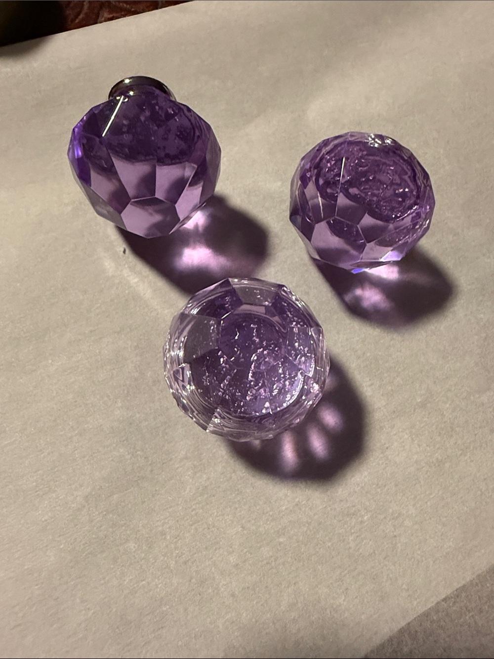 Lavender Crystal-like Resin Drawer Pulls #4 - (pk of 3)